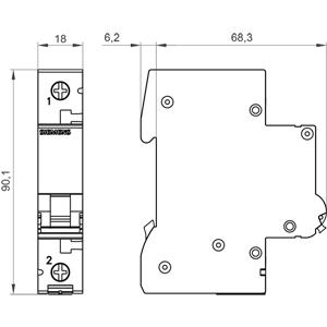 Otomatik Sigorta B 25A 1Faz , 10kA 70 mm