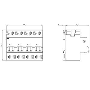 Otomatik Sigorta C 80A 3F+N , 10kA 70 mm